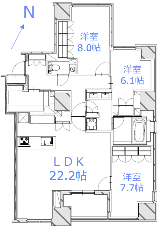プレミスト六番町 - 間取り図 プレミスト六番町